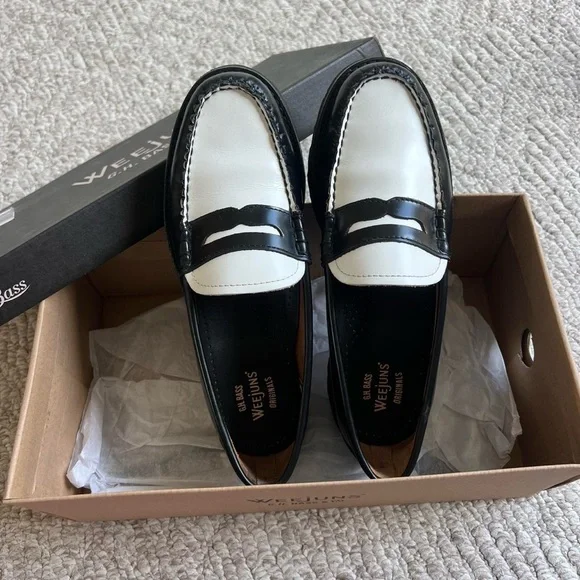 G.H. Bass & Co. Black and White Loafers - Picture 2 of 6